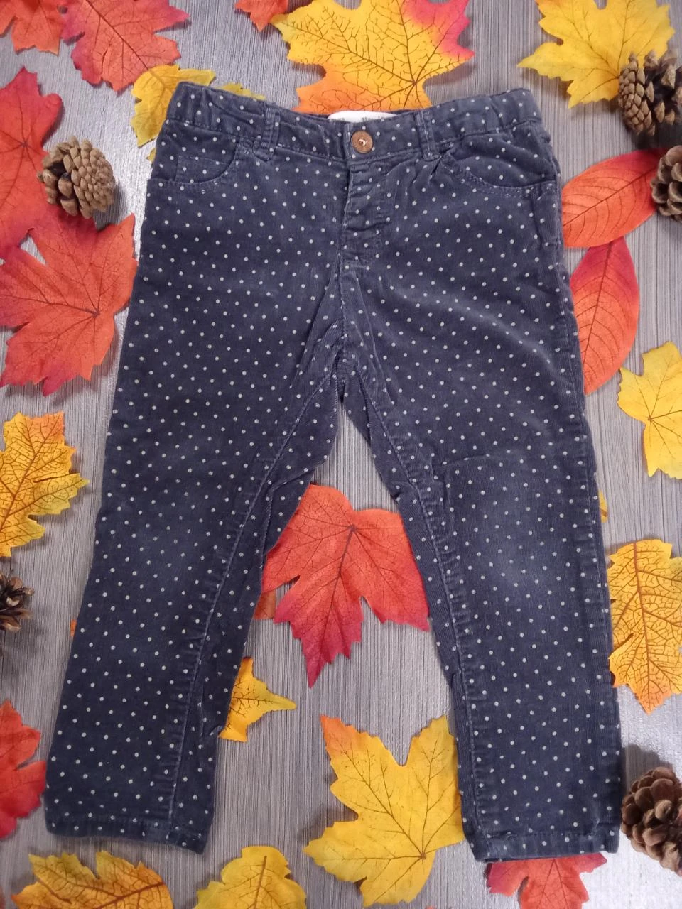 Pantalon gris à pois beige Zara 18-24 mois